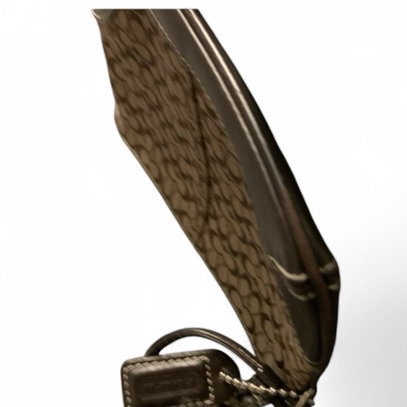 COACH Tan and Brown Signature Wristlet - Picture 4 of 6